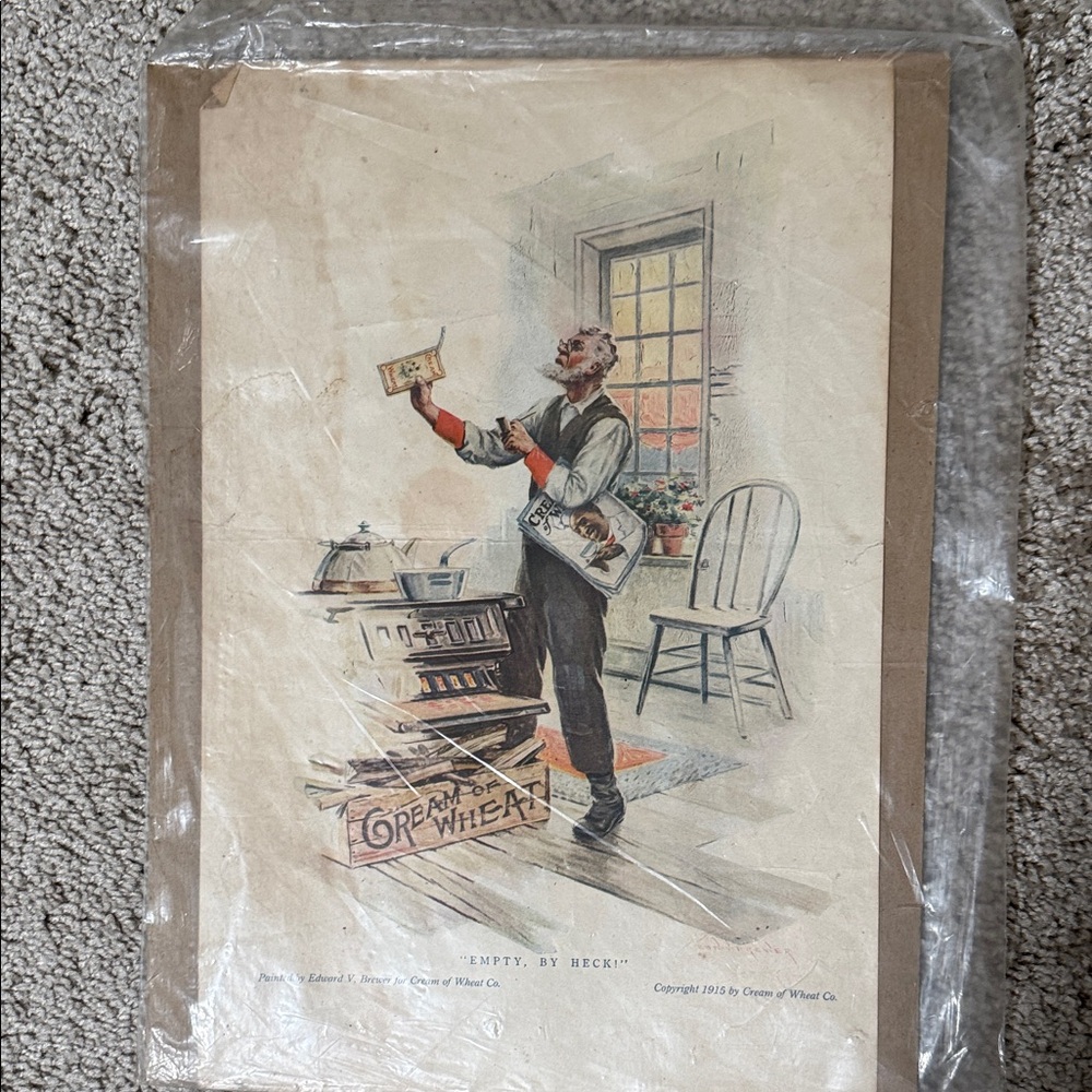 Vintage 1915 ‘Empty, By Heck' Cream of Wheat Ad Print